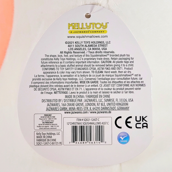 Squishmallow Yuri the Yeti 12" UltraSoft Stuffed Christmas Holiday Toy Plush NWT - Picture 6 of 6